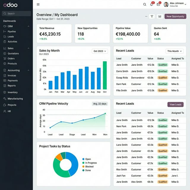 Odoo Dashboard Interface